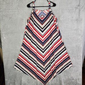 Womens Alchemy Thread Blue Red Cream Bandana Cut tank sundress Size XXL
